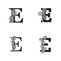 unique Vector illustration of abstract icons of letter E