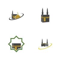 Plantilla de diseño de ilustración de logotipo de símbolo de la meca de Kaaba vector