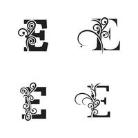 unique Vector illustration of abstract icons of letter E