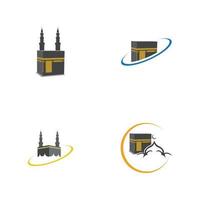 Plantilla de diseño de ilustración de logotipo de símbolo de la meca de Kaaba vector