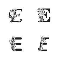 unique Vector illustration of abstract icons of letter E