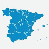 Doodle dibujo a mano alzada del mapa de España. vector