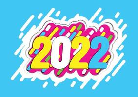 Tarjeta de diseño creativo feliz año nuevo 2022 sobre fondo moderno. ilustración vectorial. vector