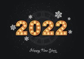 Happy new year 2022 luxury illustration on dark background happy new year greetings vector