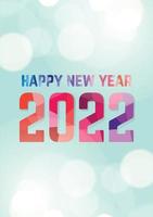 Happy new year 2022 on blue background for celebration, party, and new year events. Vector illustration