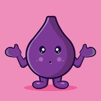 kawaii Fig fruit mascot with confused gesture isolated cartoon in flat style vector