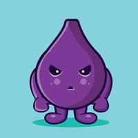 mad fig fruit mascot isolated cartoon in flat style vector