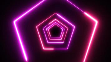 Red pentagon technology looping 3D room background photo