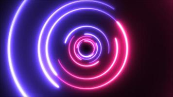 Half spilt blue and red neon 3D tunnel background photo