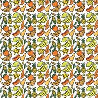 Colored seamless pattern with yellow and orange food icons. vector food icons