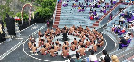 Bali Indonesia -Desember 1 2021 Balinese kecak dance performance photo