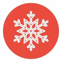 Snowflake Icon Red Circle Style vector