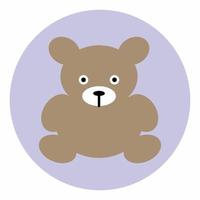 Teddy Bear Icon Flat Style vector