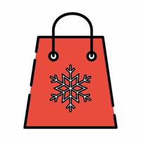 Gift Bag Icon Flat Line Style vector