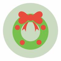 Wreath Icon Flat Style vector