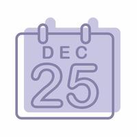 Christmas Calendar Icon Blue Style vector