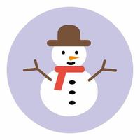 Snowman Icon Flat Style vector