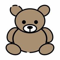 Teddy Bear Icon Flat Line Style vector