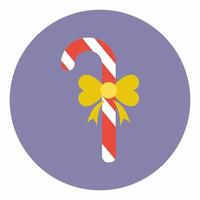 Candy Cane Icon Flat Style vector