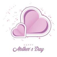 Mother's day with love for greeting cards. Vector post with two hearts, Symbols of love on white background.