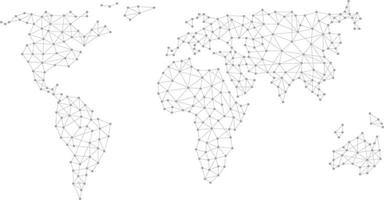 Esfera de globo de estructura metálica abstracta, conexiones de red con puntos y líneas vector