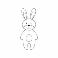 Contour illustration of a hare. Drawing a rabbit with a black line. Coloring book for a child. vector