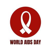 World AIDS day December 1. An icon labeled for the day of fight against AIDS. Vector poster.