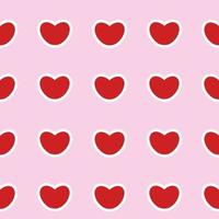 A beautiful red heart with a white outline. Endless seamless background with red heart. Pattern for Valentine's day. Wallpaper for textiles, tailoring, printing on fabric. vector