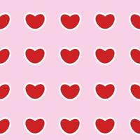 A beautiful red heart with a white outline. Endless seamless background with red heart. Pattern for Valentine's day. Wallpaper for textiles, tailoring, printing on fabric. vector