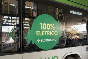 Brasilia, DF Brazil, November 25, 2021 The new modern Electric Buses being used in the Capital City of Brazil photo