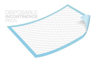 Incontinence pads Used to protect adult feces and dirt. at the patient's bed Disposable Incontinence Pads Isolated on White Background. Realistic EPS file vector