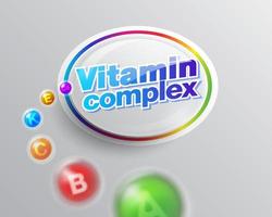 Vitamin complex label logo inspiration for healthy life. vector