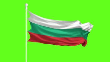 Bulgaria Flag Waving and Fluttering in front of a green screen, flag animation on a green screen video