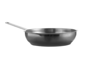 Stainless pan on white background photo