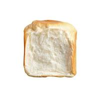 pan rebanado sobre fondo blanco foto