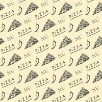 Pizza Seamless Pattern Design vector