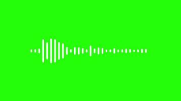 Efeito de visualização de forma de onda de linha de áudio vox em fundo verde
