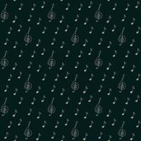 Music Sheet Seamless Pattern Design With Black Background vector