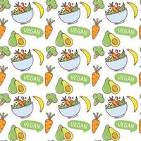 vegan Seamless Pattern Design vector