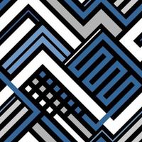 Black seamless vector background with blue geometric pattern