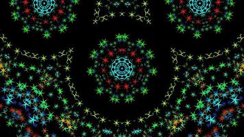 Colorful star abstract kaleidoscope video