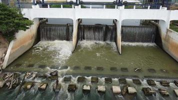 Water flow at Sungai Kulim pumping station video
