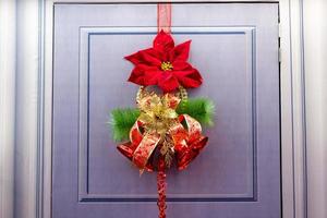 Beautiful christmas ornament flower, jingle bell photo