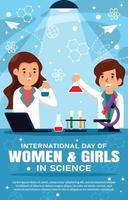 cartel del día internacional de la mujer y la niña en la ciencia vector