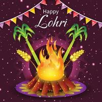 plantilla de fondo colorido feliz lohri vector