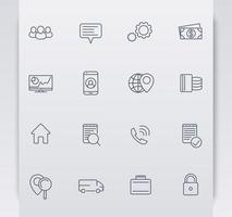 business, finance, commerce, enterprise thin line icons, vector illustration