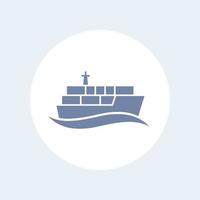 container ship icon, transportation, cargo ship, maritime transport, shipment isolated icon, vector illustration