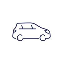 hatchback car line icon on white vector