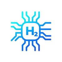 hydrogen synthesis icon on white vector