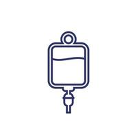 iv bag line icon, blood transfusion vector